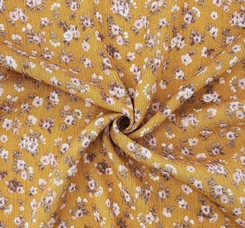 Rayon Crinkle 1DB493 Mustard Gold fabric by the yard, 50/52 inches wide