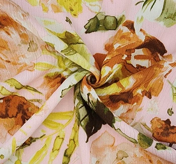 Rayon Crinkle 1D1800 Pink Salt fabric by the yard, 50/52 inches wide