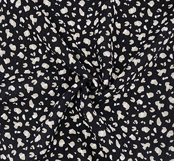 Rayon Crinkle 1D1167 Black/Taupe fabric by the yard, 50/52 inches wide