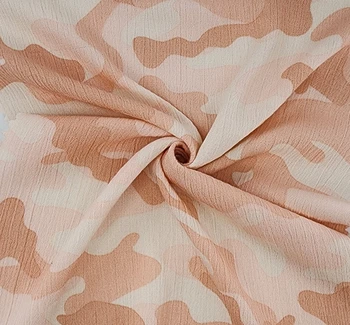 Rayon Crinkle 1D1237 Peach fabric by the yard, 50/52 inches wide