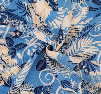 Rayon Crinkle 1D1822 Blue fabric by the yard, 50/52 inches wide