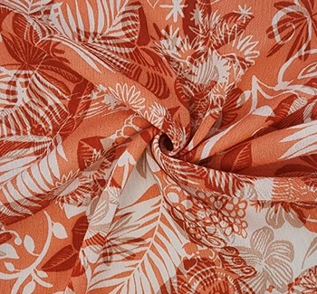 Rayon Crinkle 1D1822 Orange fabric by the yard, 50/52 inches wide