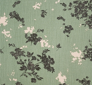 Rayon Crinkle 1D1529 Laurel Green fabric color and pattern detail, 50/52 inches wide