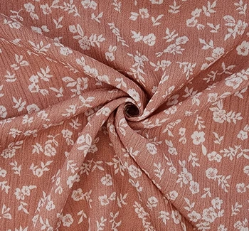 Rayon Crinkle 1D1414 Coral Cloud fabric by the yard, 50/52 inches wide