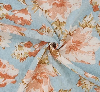 Rayon Crinkle 1D1809 Aqua fabric by the yard, 50/52 inches wide