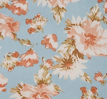 Rayon Crinkle 1D1809 Aqua fabric color and pattern detail, 50/52 inches wide