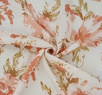 Rayon Crinkle 1D1809 Cream fabric by the yard, 50/52 inches wide