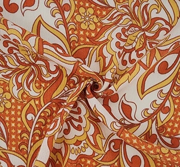 Rayon Crinkle 1D1675 Orange fabric by the yard, 50/52 inches wide