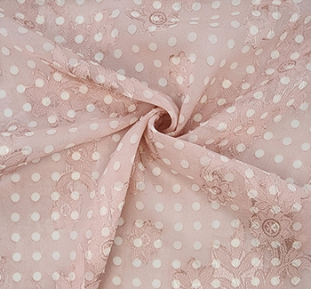 Floral Jacquard Chiffon 1D1234 Blush
