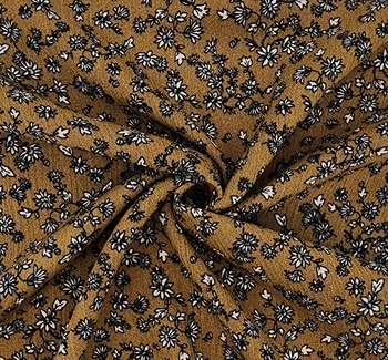 Rayon Crinkle 1D1531 Mustard Gold fabric by the yard, 50/52 inches wide