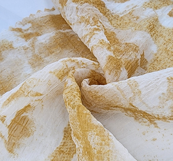 Seersucker Chiffon 1D1254 Pale Yellow fabric color and pattern detail, 57/58 inches wide