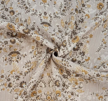 Rayon Crinkle 1D1631 Cement fabric by the yard, 50/52 inches wide
