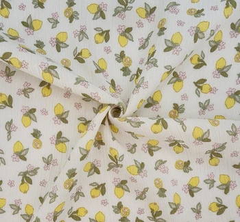 Rayon Crinkle 1D1650 Lemon fabric by the yard, 50/52 inches wide
