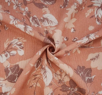 Rayon Crinkle 1D1657 Coral Pink fabric by the yard, 50/52 inches wide