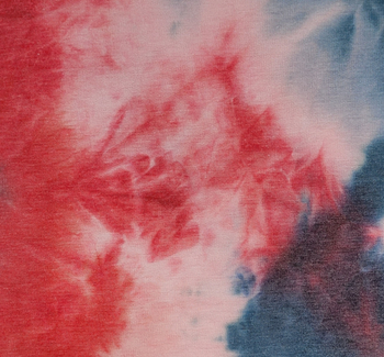 French Terry TD1009 Red/Coral/Indigo fabric color and pattern detail, 58/60 inches wide