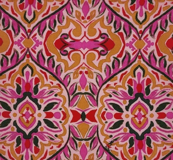 Rayon Challis 1D1915 Teaberry fabric color and pattern detail, 54/55 inches wide