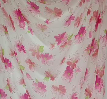 Hi-Multi Chiffon White/Coral/Green 1B998 fabric by the yard, 58/60 inches wide