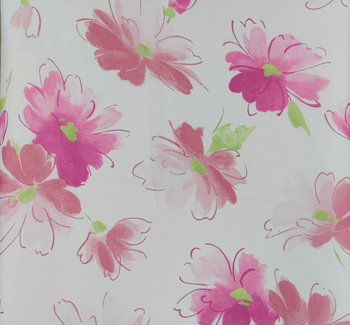 Hi-Multi Chiffon White/Coral/Green 1B998 fabric color and pattern detail, 58/60 inches wide