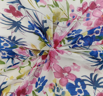 Hi-Multi Chiffon Ivory/Pink 1C026 fabric by the yard, 58/60 inches wide