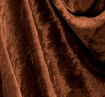 Crushed Panne Velour Chocolate fabric by the yard, 58/60 inches wide
