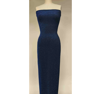 Nylon with Lurex NOL-2323 Black/Royal fabric color and pattern detail, 58/60 inches wide
