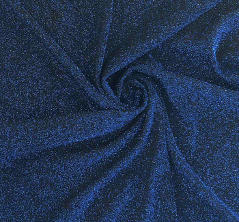 Nylon with Lurex NOL-2323 Black/Royal fabric by the yard, 58/60 inches wide