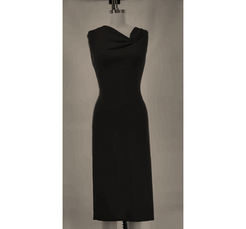 Techno Crepe Black fabric color and pattern detail, 58/60 inches wide