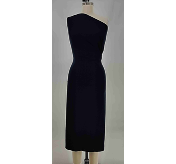 Techno Crepe Dark Navy fabric color and pattern detail, 58/60 inches wide