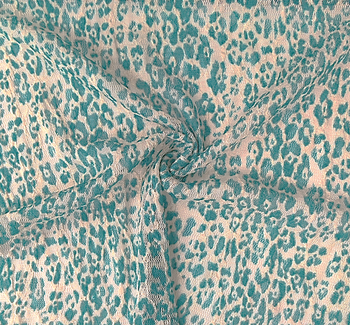 Lace Animal Print 5455-2 Sample Green/Ivory fabric by the yard, 50/52 inches wide