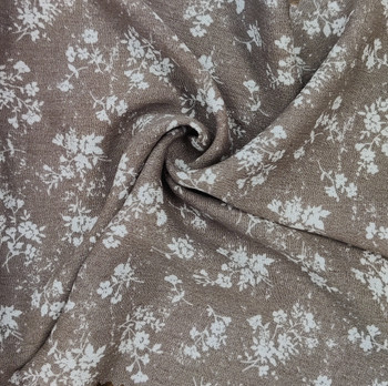 Rayon Crinkle 1D1274 Mocha Width 50/52" Apparel Fabric