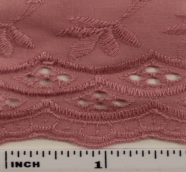 Eyelet Embroidery Rose 5K006 Width 41/42" Apparel Fabric