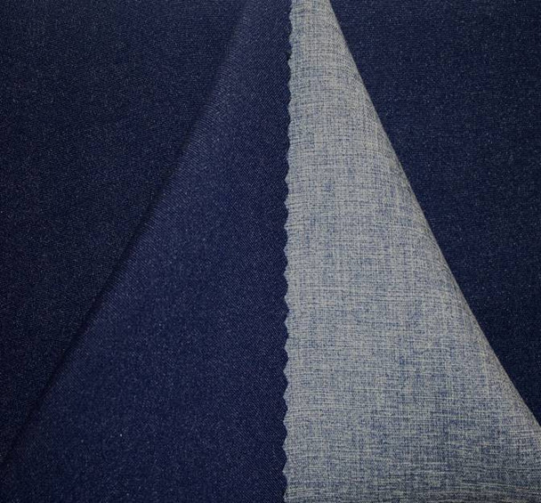 Crepe Two Side Navy/Blue Width  58/60" Apparel Fabric