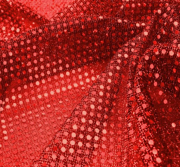 3MM Sequins on A/Knit Solid Red