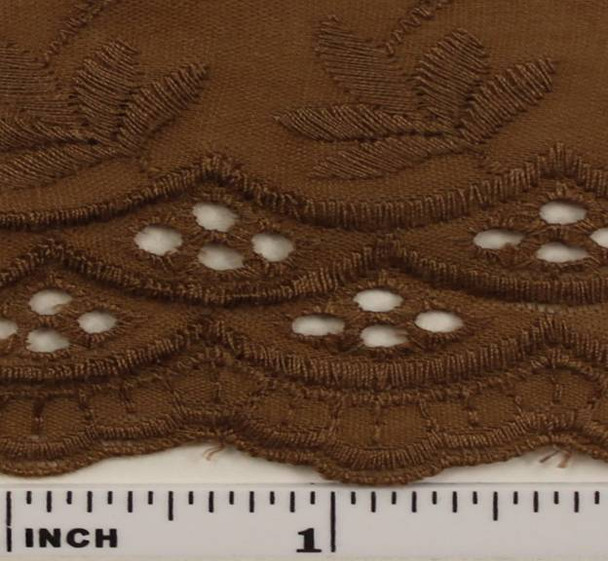 Eyelet Embroidery Brown 5K006 Width 41/42" Apparel Fabric