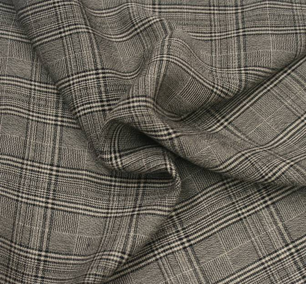 Rayon Yarn Dyed Plaid 1D1017 Taupe Black