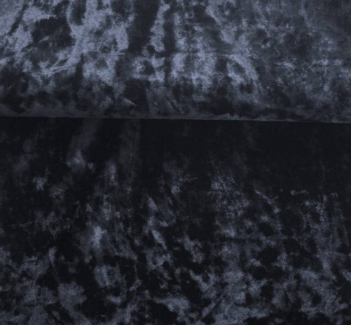 Black Heavy Crushed Bonded Velvet Fabric