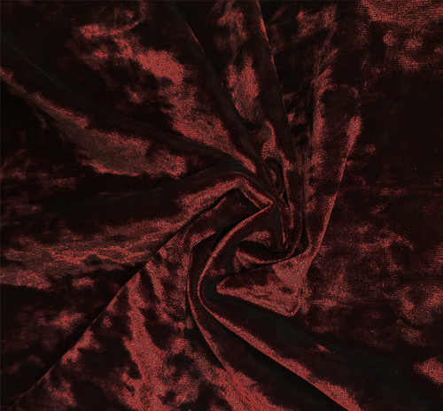 Stretch Velvet Solid Burgundy Width 58/60 Apparel Fabric