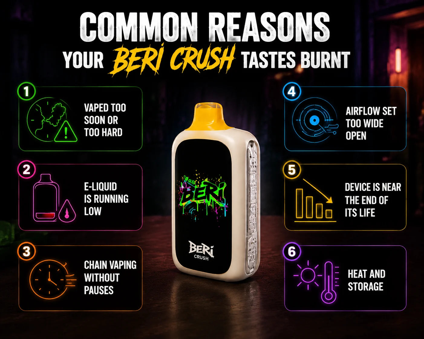 Common Reasons your beri crush tastes burnt