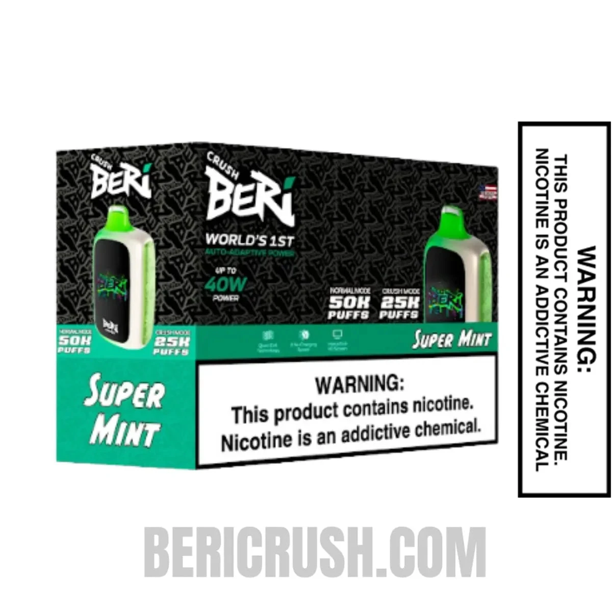 Super Mint Beri Crush 50K Disposable Vape with bundle box