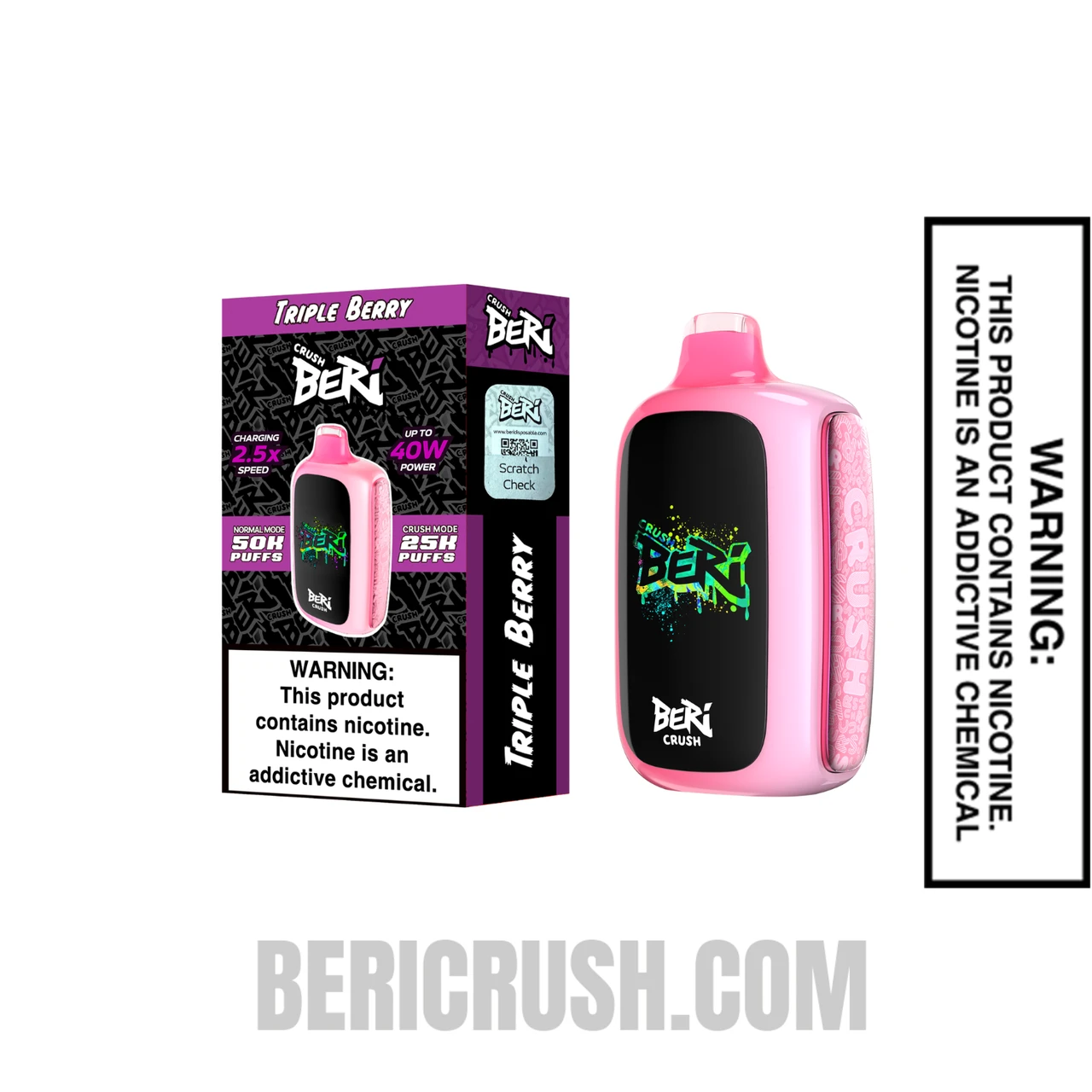 Triple Berry Beri Crush 50K Disposable Vape with Package Box