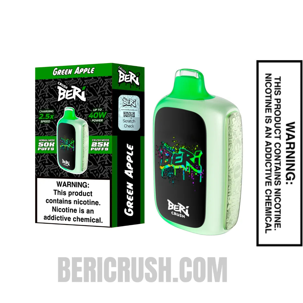 Green Apple Beri Crush 50K Disposable Vape with Package