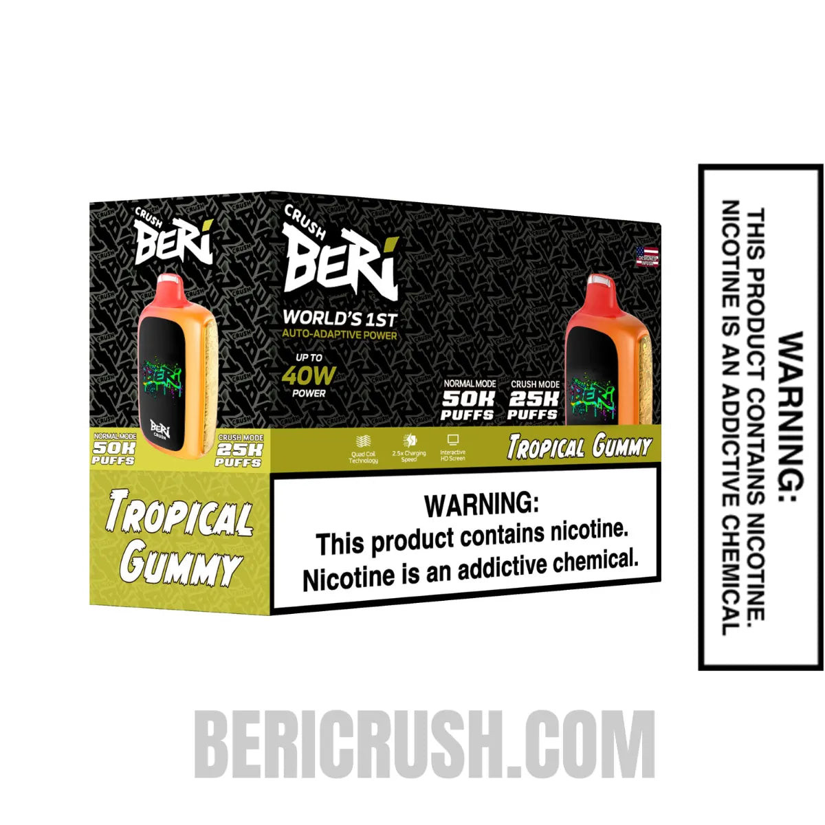 Tropical Gummy Beri Crush 50K Disposable Vape with bundle box