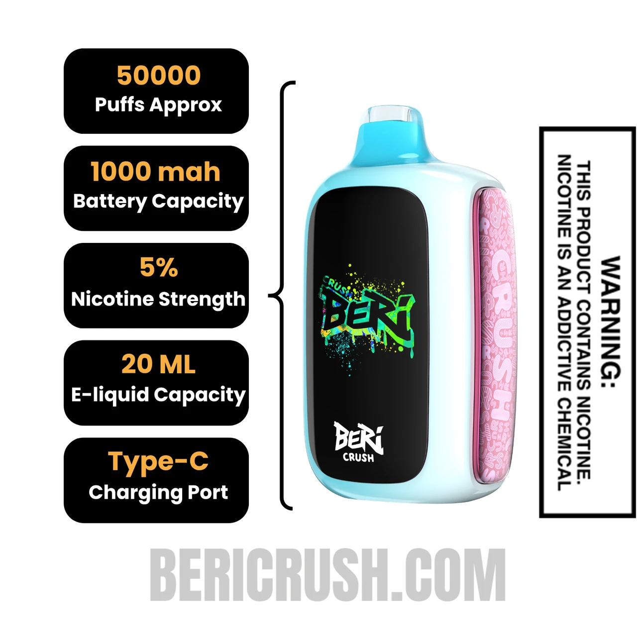Miami Mint Beri Crush 50K Disposable Vape Specifications