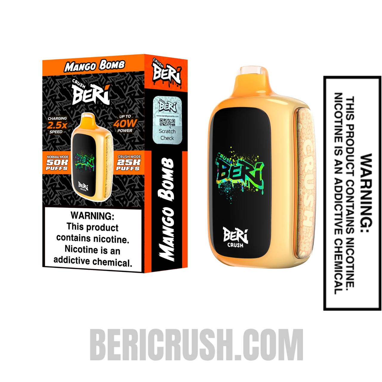 Mango Bomb Beri Crush 50K Disposable Vape with Package Box