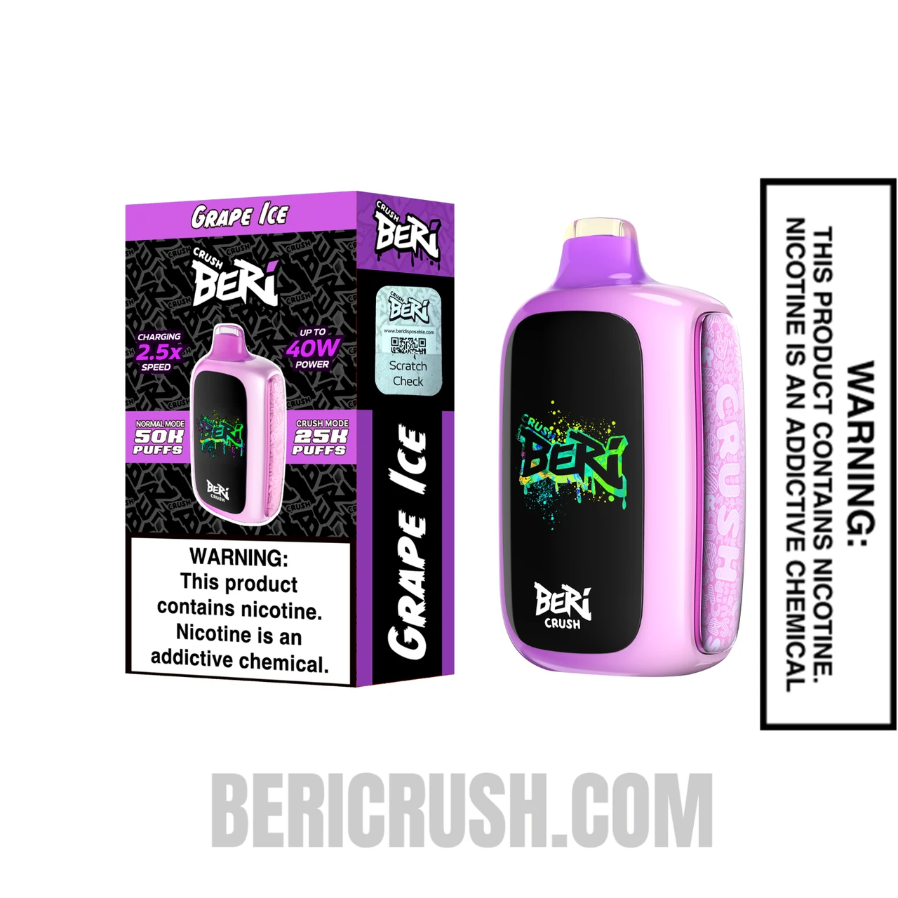 Grape Ice Beri Crush 50K Disposable Vape with Package Box