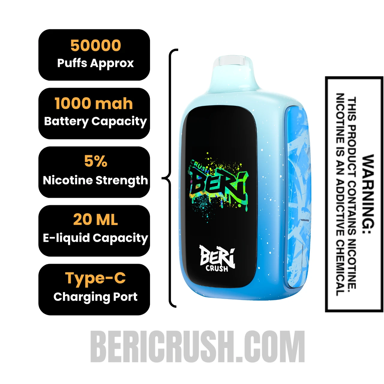 Polar Ice Beri Crush 50K Disposable Vape Specifications
