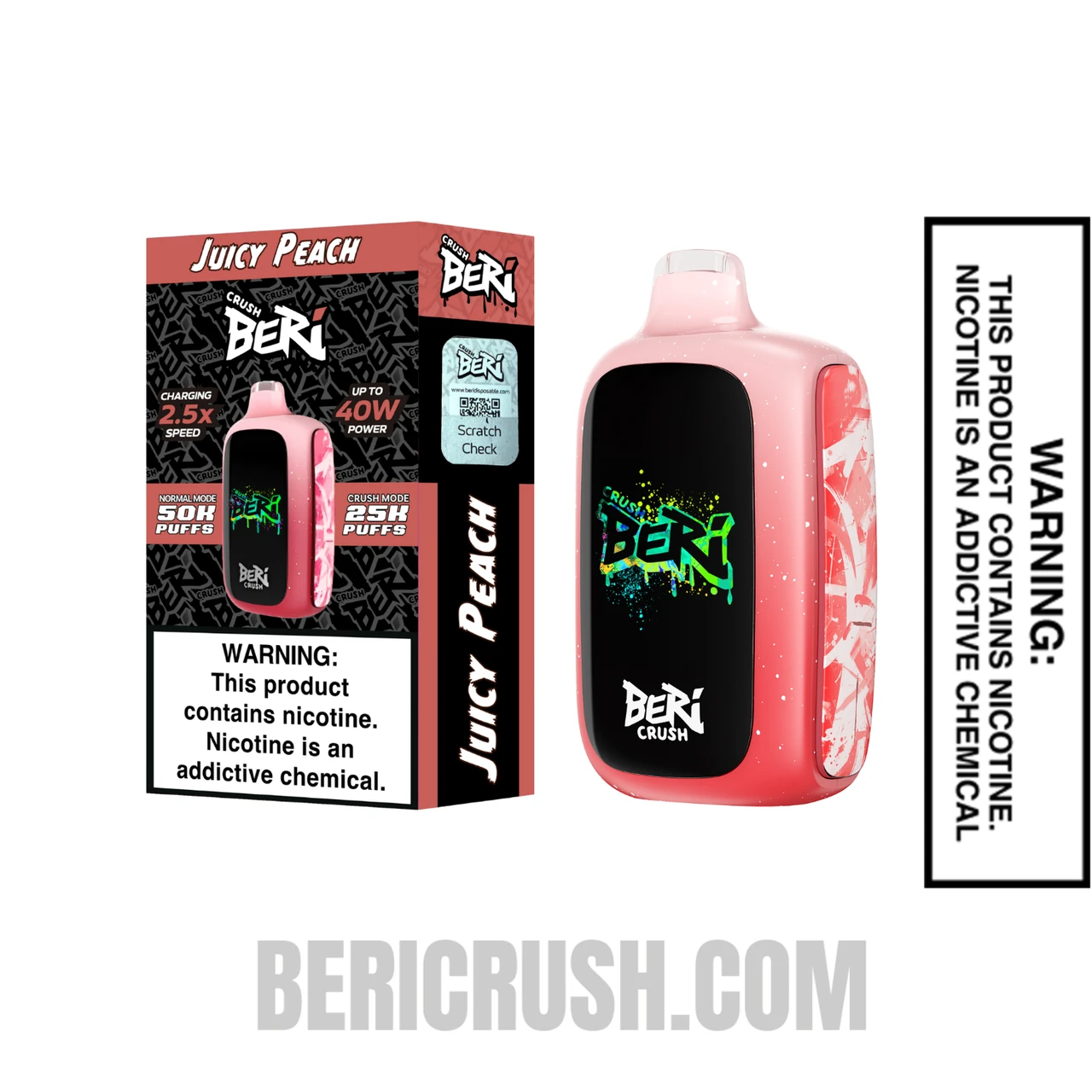 Juicy Peach Beri Crush 50K Disposable Vape with Package Box