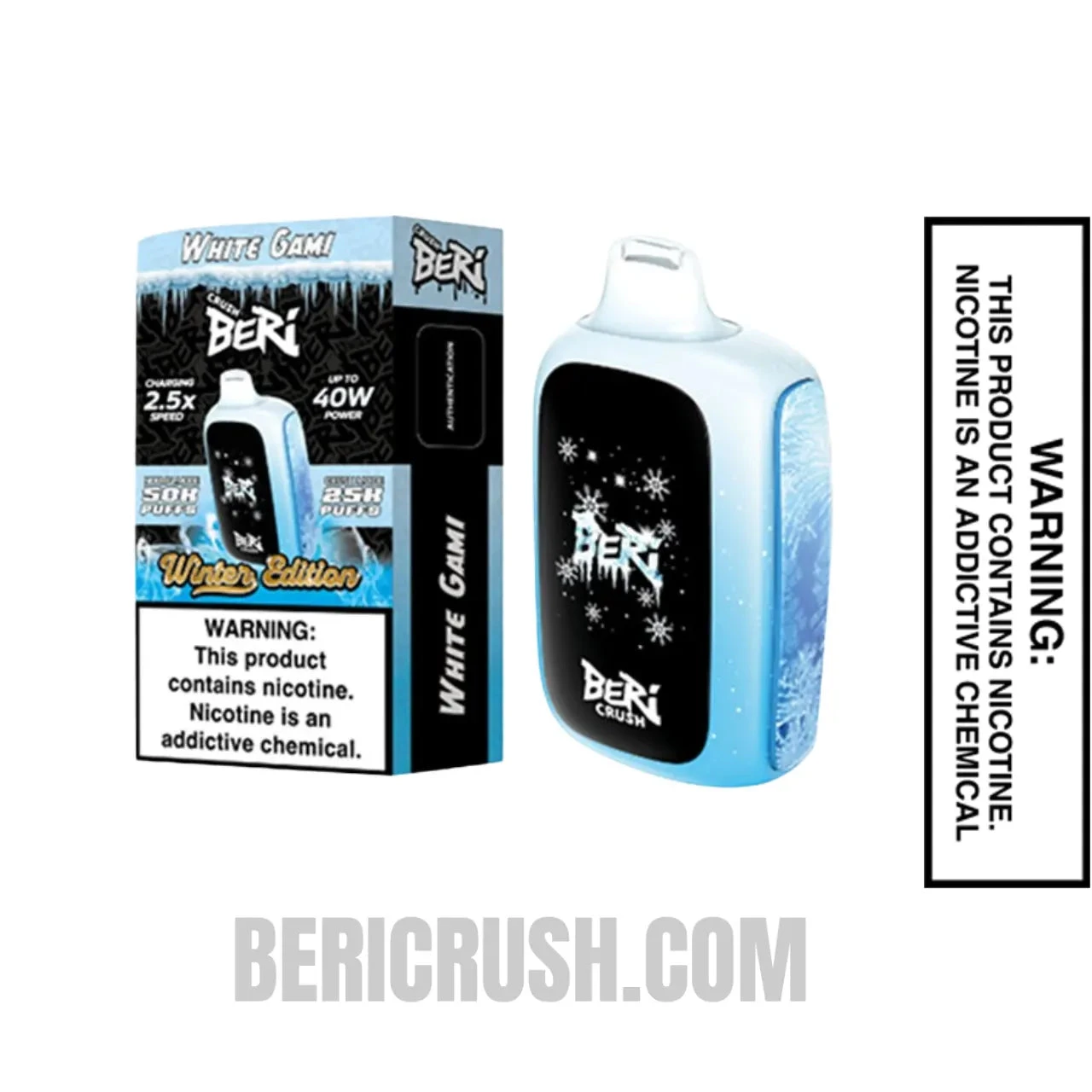 White Gami Beri Crush 50K Disposable Vape with Package Box