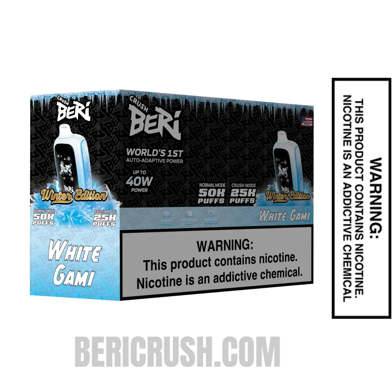 White Gami Beri Crush 50K Disposable Vape with bundle Box