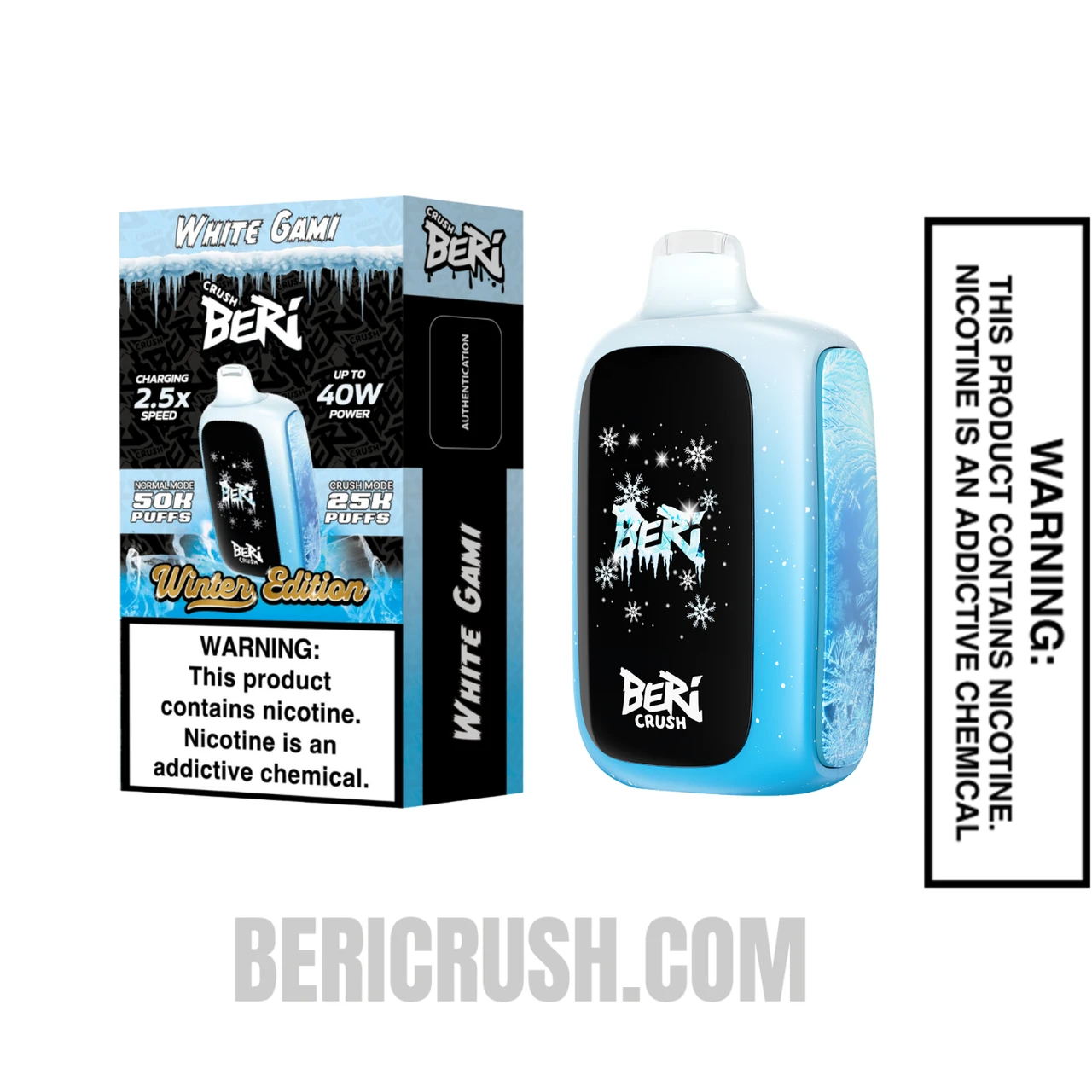 White Gami Beri Crush 50K Disposable Vape with Package Box